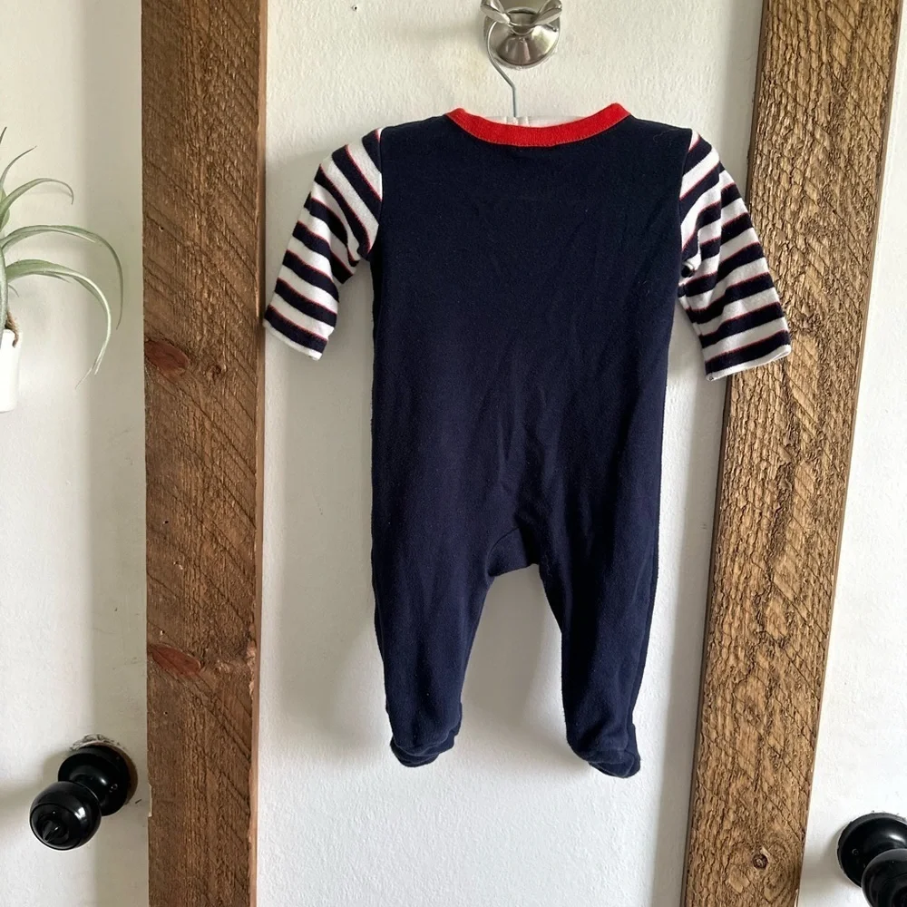 Gymboree baby boy Stripe Monkey One Piece footies 0-3 Months ADORABLE